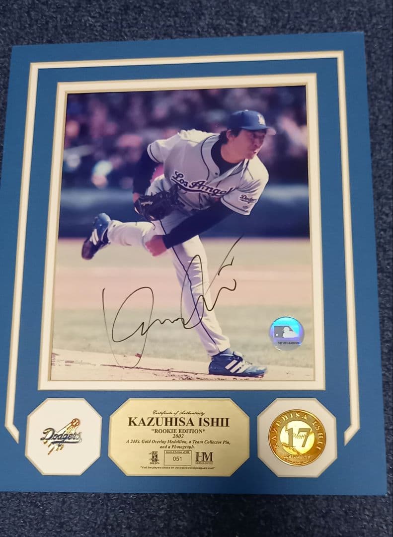 MLB、直筆サイン、石井一久、ルーキーイヤー記念パネル、限定商品シリアルナンバー