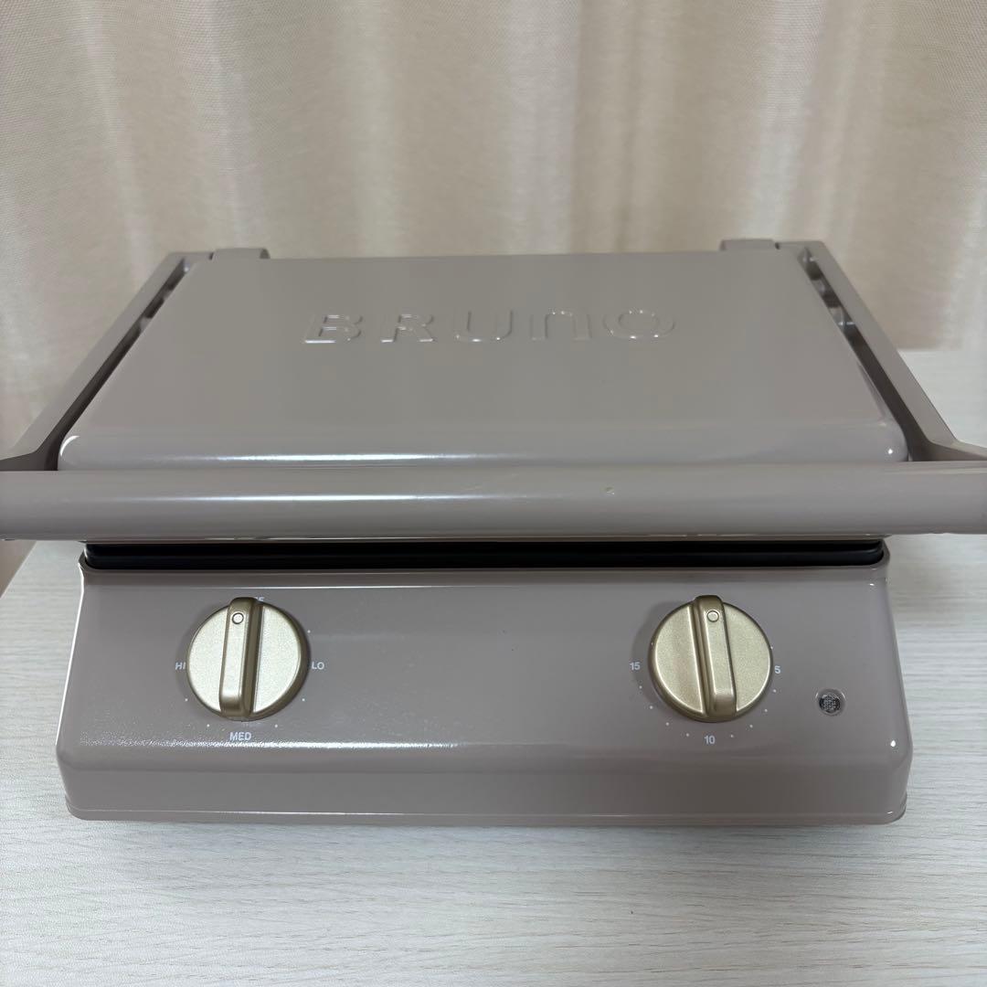 美品 BRUNO ホットサンドメーカー ダブル グレージュ 7697
