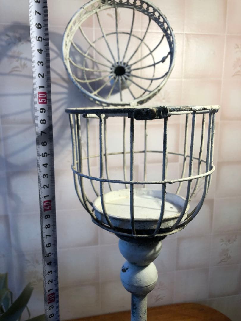 h バードケース　アイアンスタンド　ガーデニング雑貨アンティーク　シャビーシック