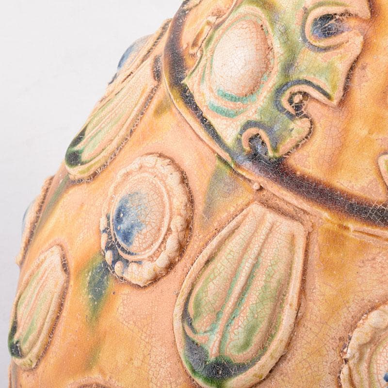 中国　唐三彩　蓋壷　飾壷　C　R8539H