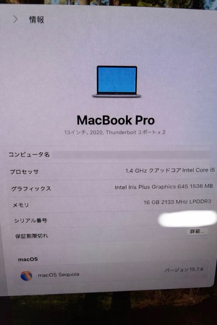 MacBook Pro 13 2020 i5 16GB キーボード・マウス付き