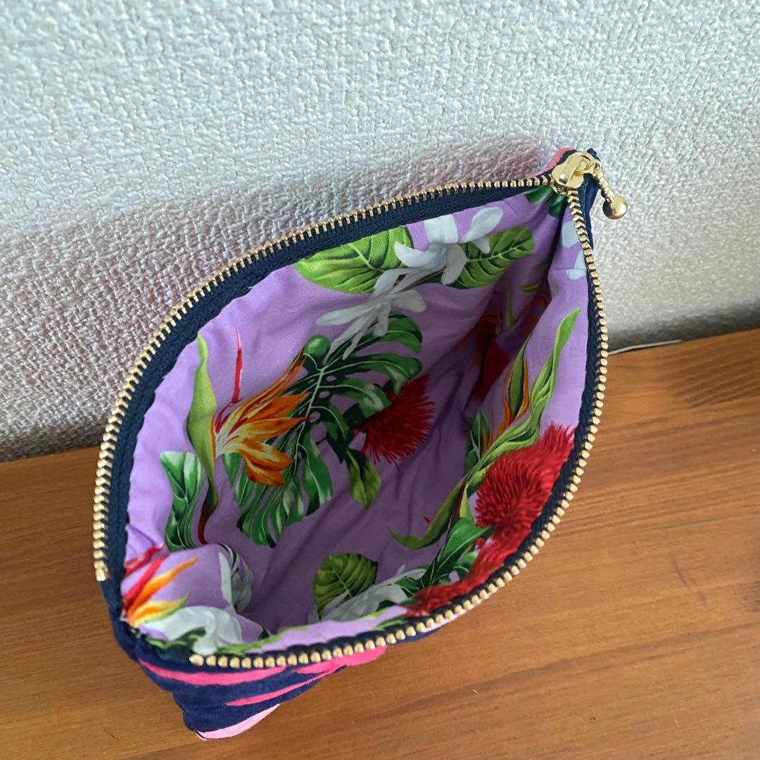 ハワイアンキルト◆ショルダーバッグ&ポーチ◆プルメリア◆ハンドメイド◆２点セット