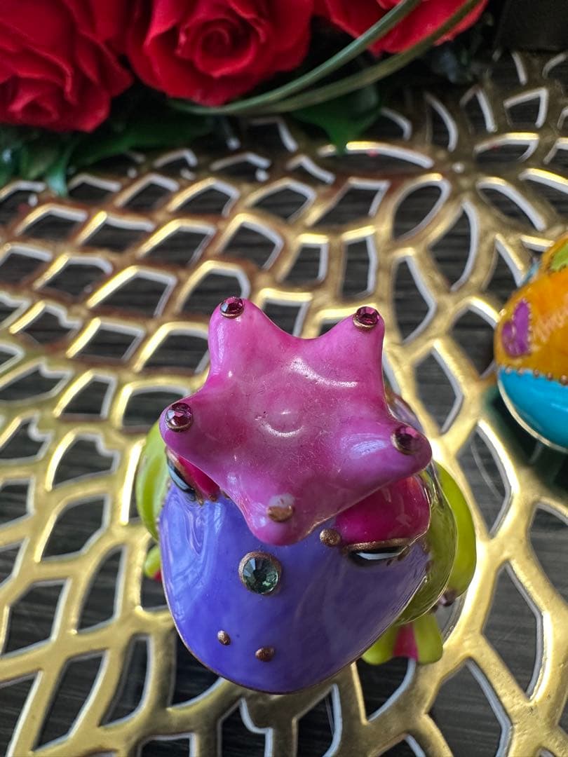 専用ソワジックSoizick リモージュ焼　ハンドペイントカエルシリーズDany