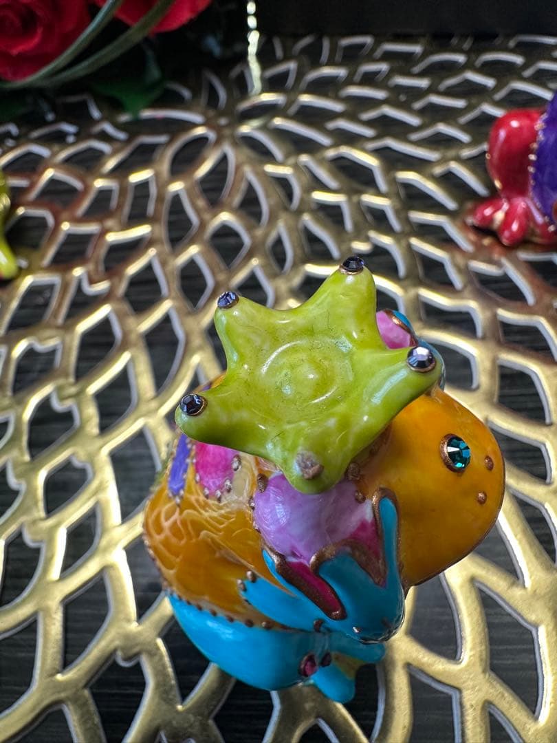 専用ソワジックSoizick リモージュ焼　ハンドペイントカエルシリーズDany