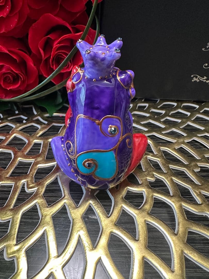専用ソワジックSoizick リモージュ焼　ハンドペイントカエルシリーズDany