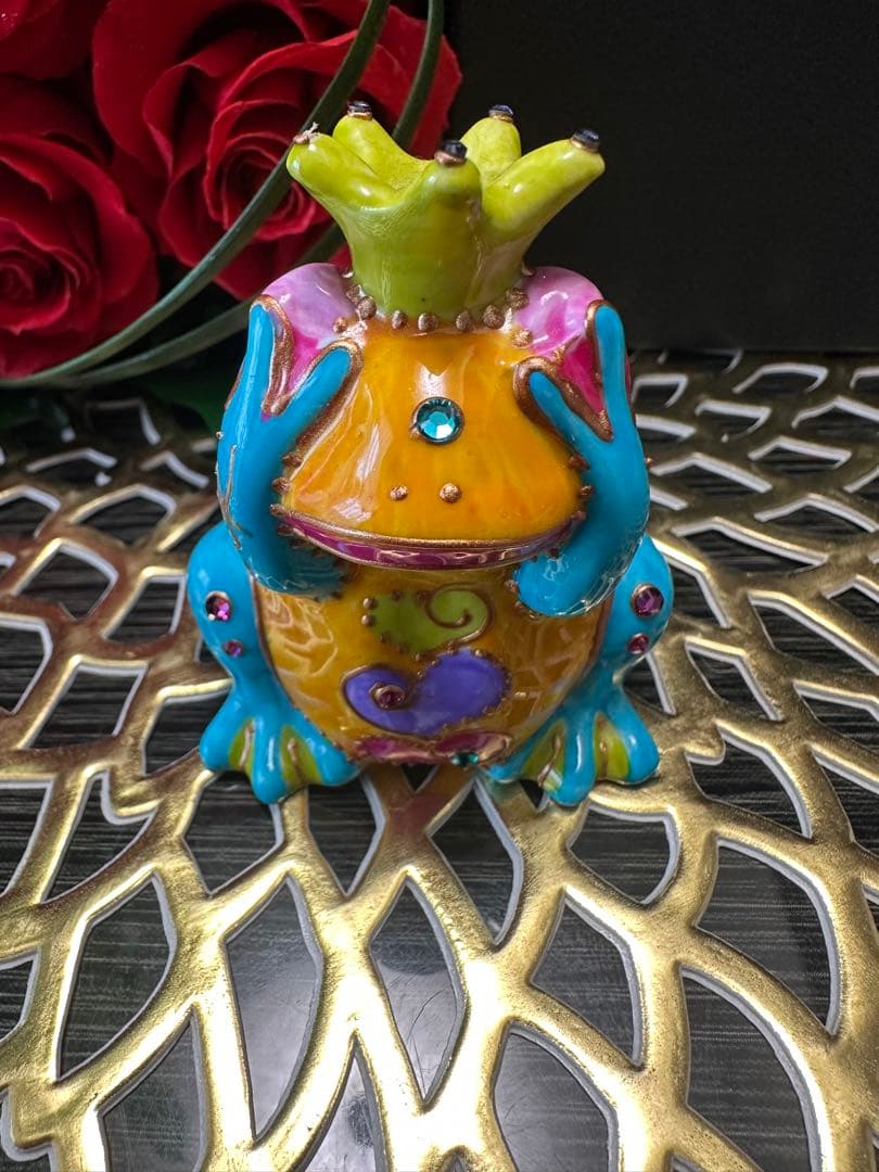 専用ソワジックSoizick リモージュ焼　ハンドペイントカエルシリーズDany