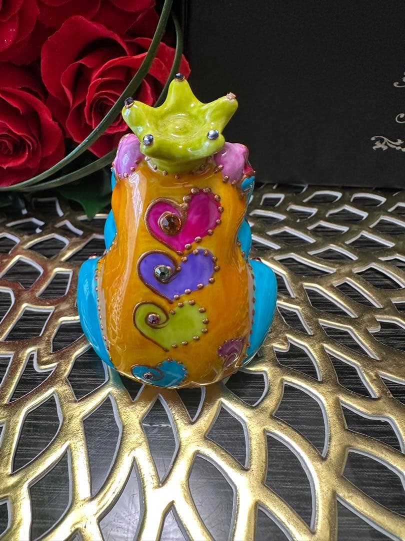 専用ソワジックSoizick リモージュ焼　ハンドペイントカエルシリーズDany