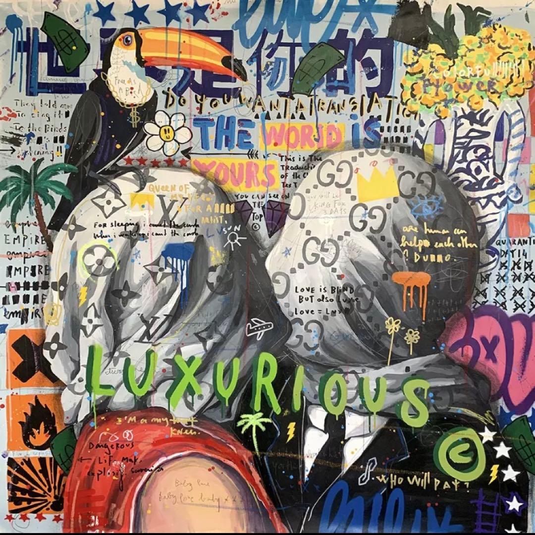 ルネ・マグリット　パロディー　アート　40×40cm インテリア　ブランドロゴ