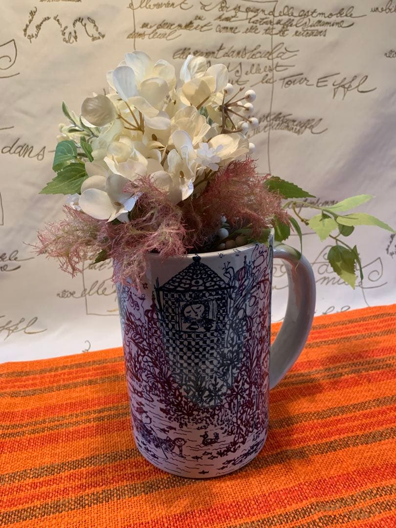 ビヨンヴィンブラッド　レアなビンテージニモール窯のユニークなジョッキ型大型花瓶！