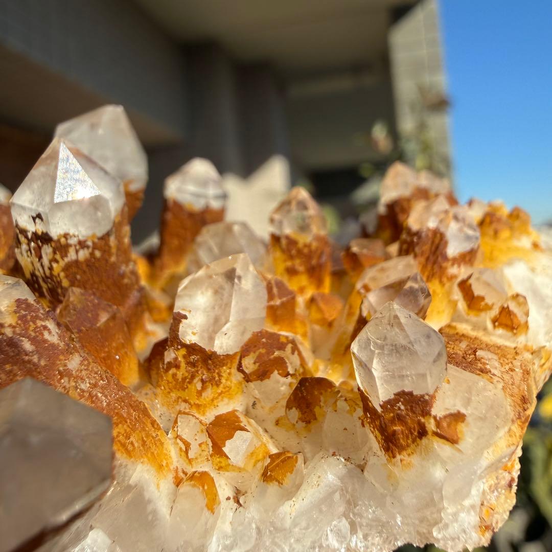 希少❣️キャンドルクォーツクラスター　自立　ブラウン 155g 水晶　天然石B-①