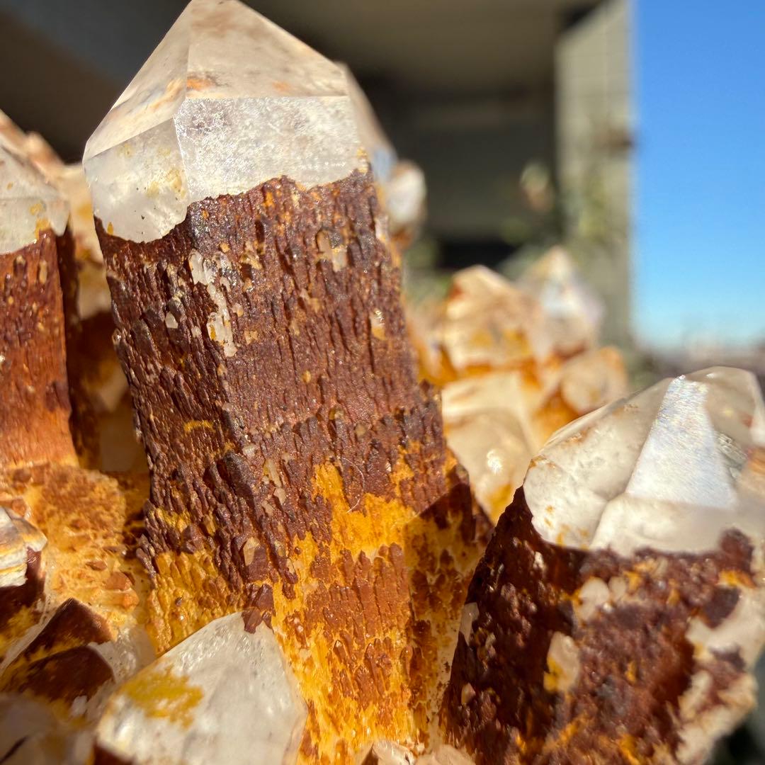 希少❣️キャンドルクォーツクラスター　自立　ブラウン 155g 水晶　天然石B-①