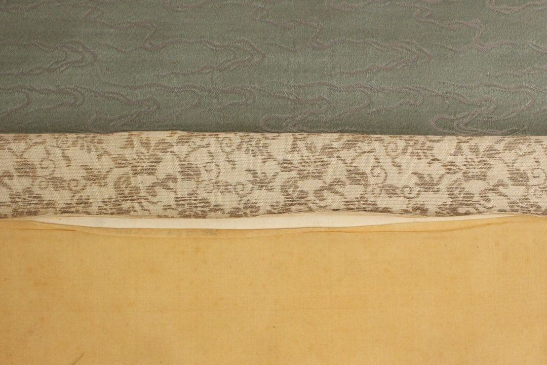 No5652 掛軸　山内多門　秋草鶉図　絹本着色　合箱　日本画　花鳥　送料無料