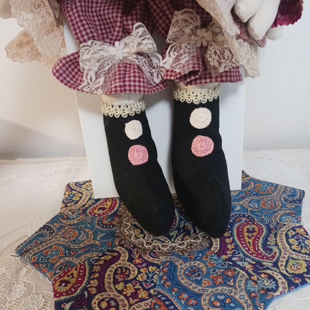 ハンドメイド　カントリー　人形　　　高さ48cm