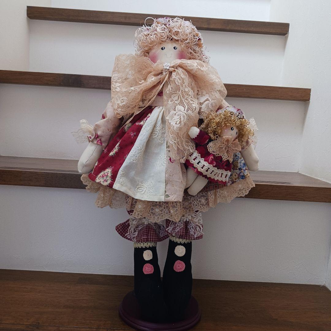 ハンドメイド　カントリー　人形　　　高さ48cm