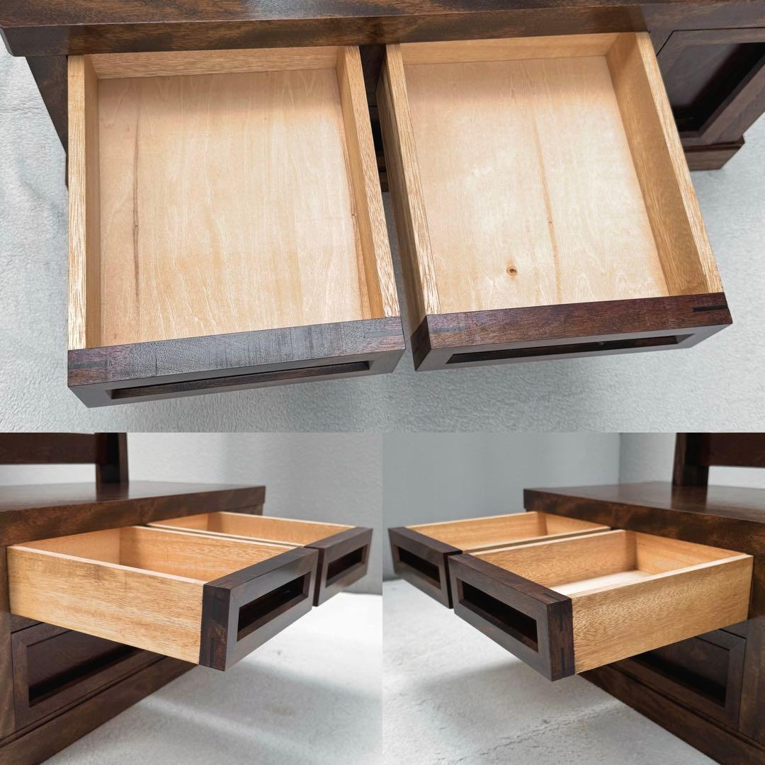 美品✴︎九州民芸 ミズメザクラ 樺材 ドレッサー 鏡台 民芸家具 引出し付 高級