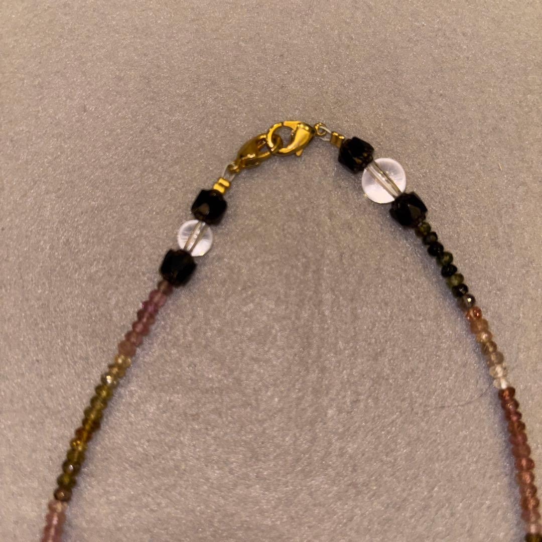 マルチカラーカットトルマリンネックレス64cm