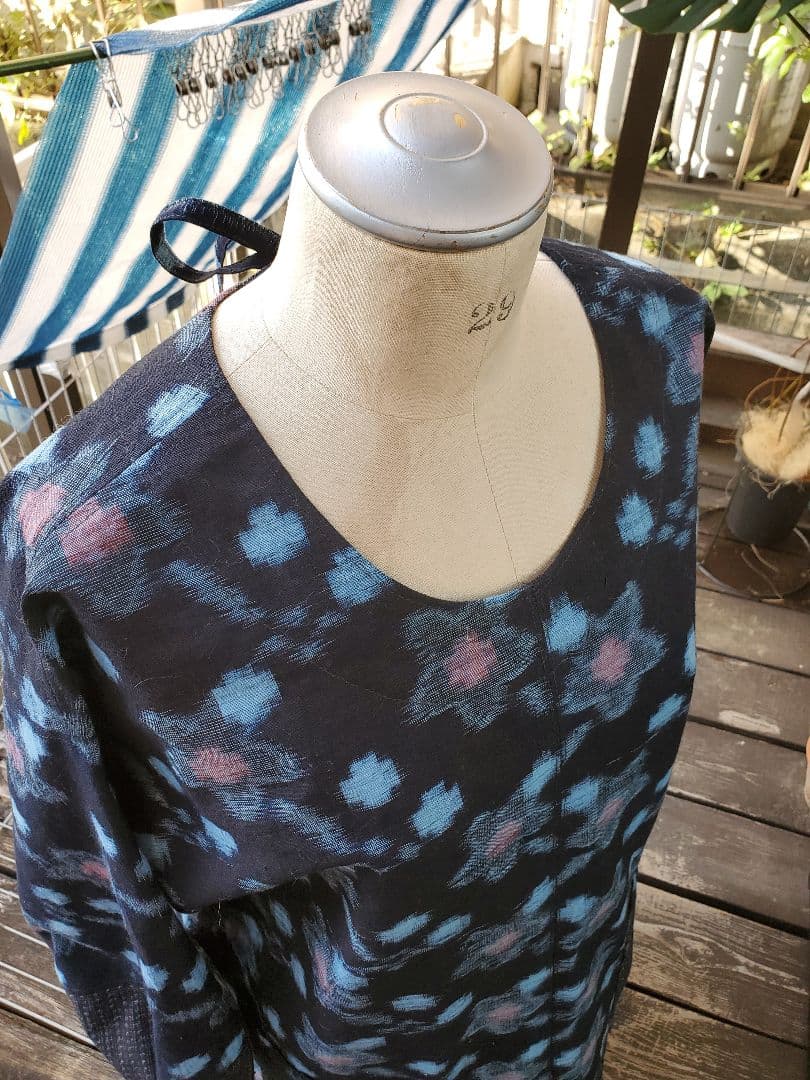 久留米絣の割烹着 エプロン