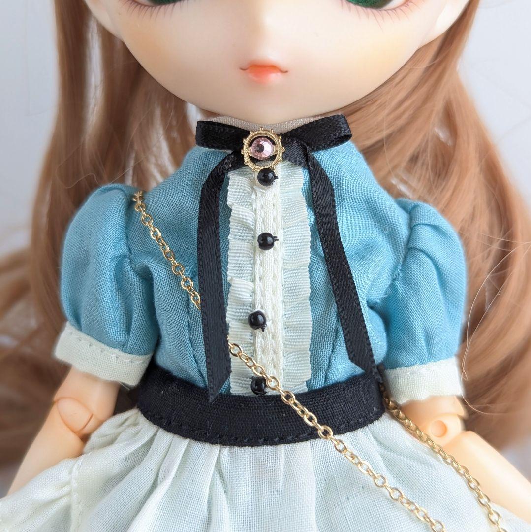 1491※ブルーのアリス風クラシカルワンピース ※ハルモニアブルームワンピース