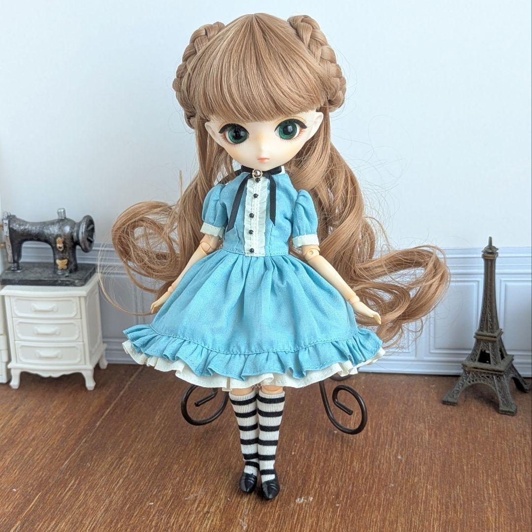 1491※ブルーのアリス風クラシカルワンピース ※ハルモニアブルームワンピース