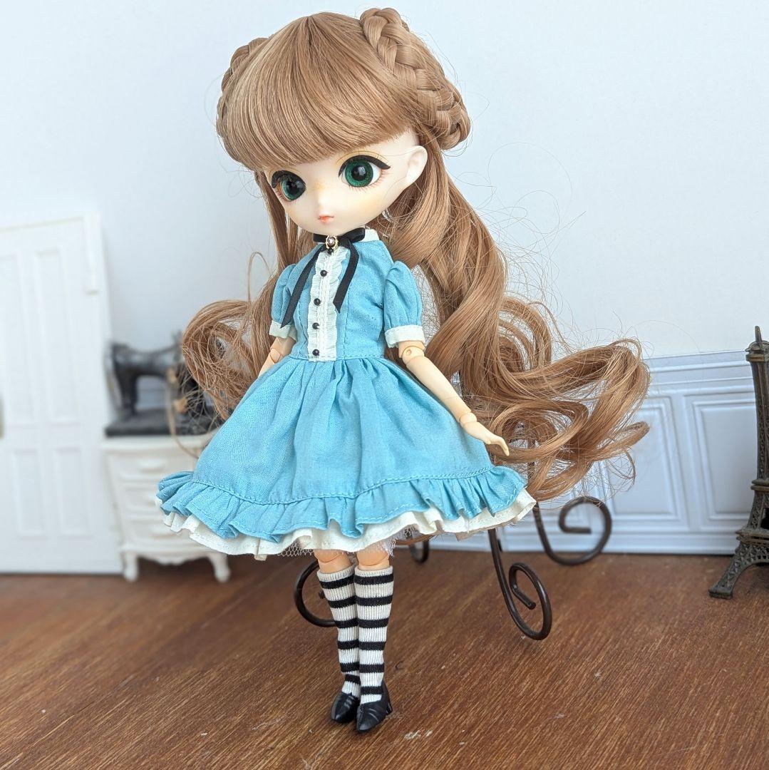 1491※ブルーのアリス風クラシカルワンピース ※ハルモニアブルームワンピース