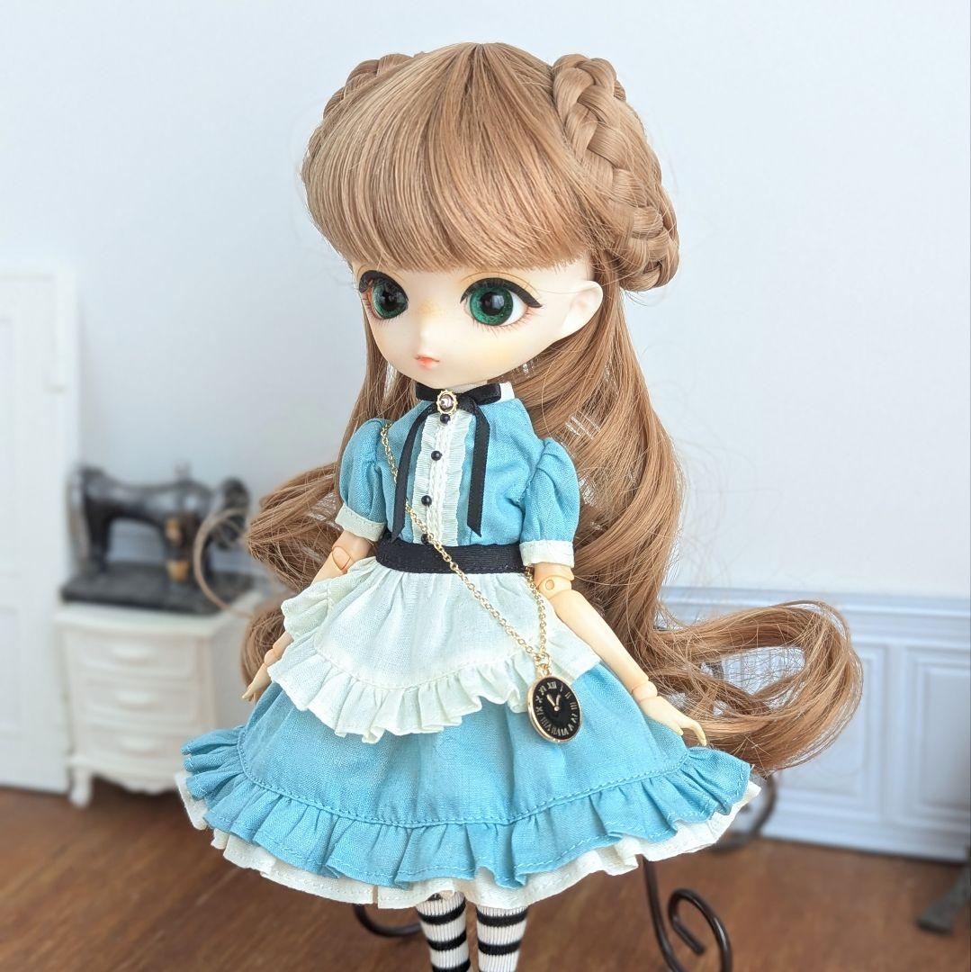 1491※ブルーのアリス風クラシカルワンピース ※ハルモニアブルームワンピース