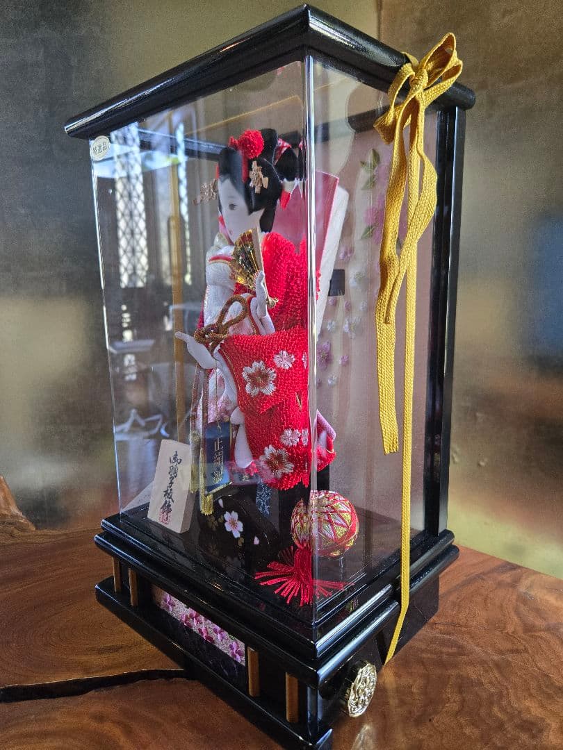 【展示品限り】正月飾り　羽子板　ケース飾り オルゴール付　※閉店セール　H19