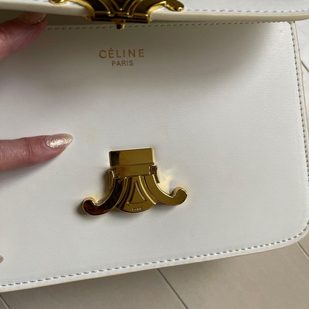 CELINE ホワイト ショルダーバッグ