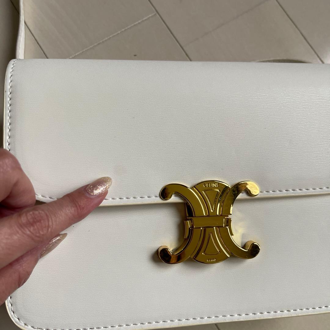 CELINE ホワイト ショルダーバッグ
