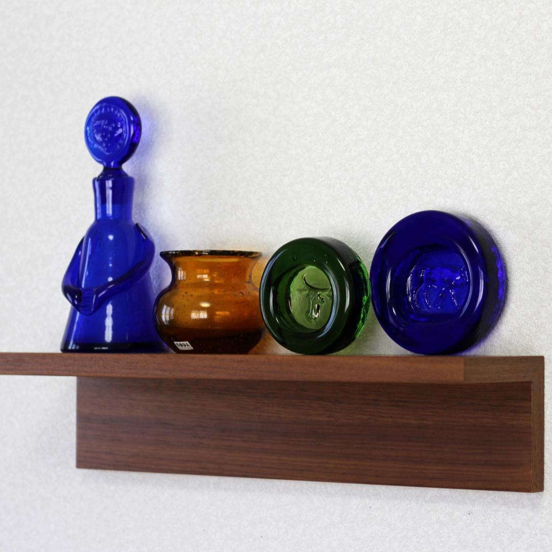 【大人気・シールあり】エリックホグラン　ガラスオブジェ　ブルー　北欧ヴィンテージ