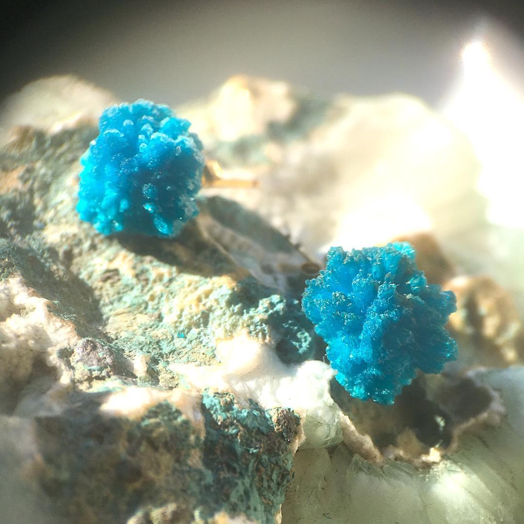 【14kgf】再販✦コバルトブルーの金平糖✦.·カバンサイト原石ピアス ⋆.·✦