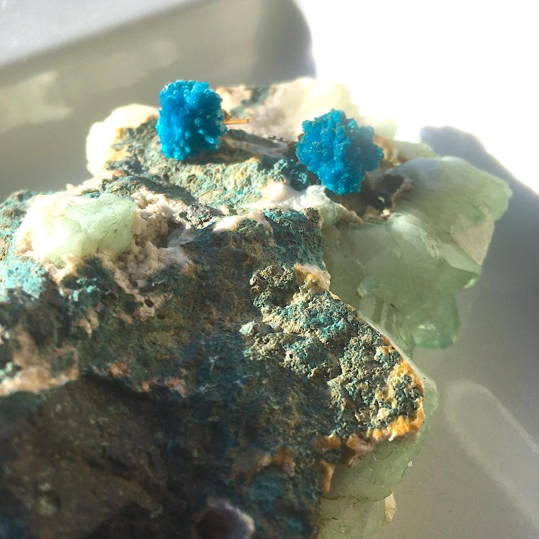 【14kgf】再販✦コバルトブルーの金平糖✦.·カバンサイト原石ピアス ⋆.·✦