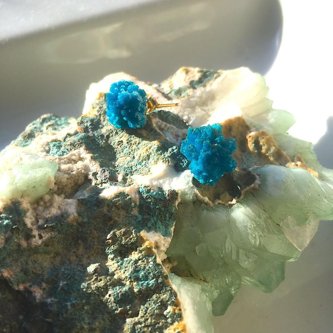 【14kgf】再販✦コバルトブルーの金平糖✦.·カバンサイト原石ピアス ⋆.·✦