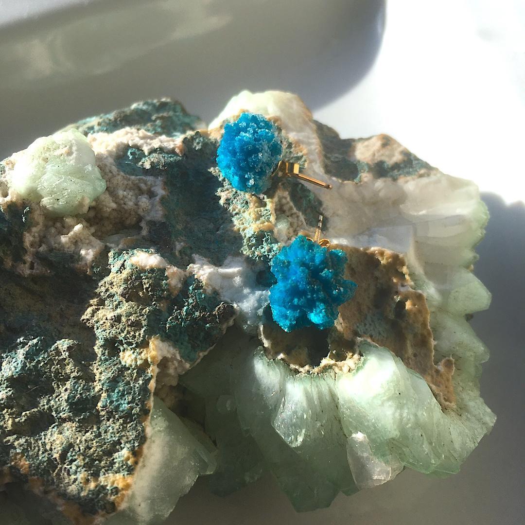 【14kgf】再販✦コバルトブルーの金平糖✦.·カバンサイト原石ピアス ⋆.·✦