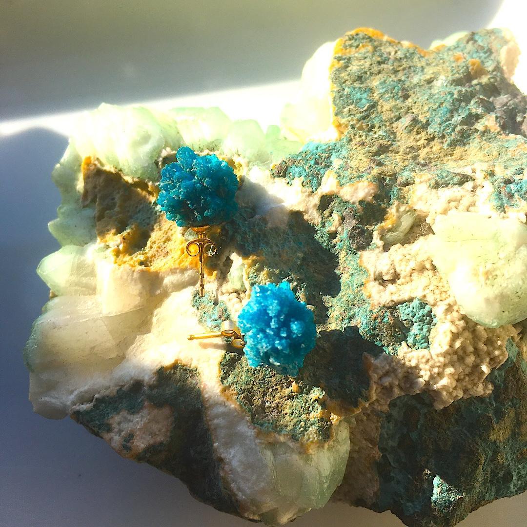 【14kgf】再販✦コバルトブルーの金平糖✦.·カバンサイト原石ピアス ⋆.·✦