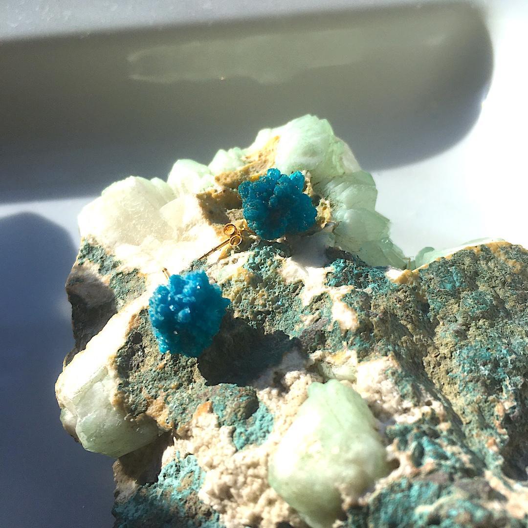 【14kgf】再販✦コバルトブルーの金平糖✦.·カバンサイト原石ピアス ⋆.·✦