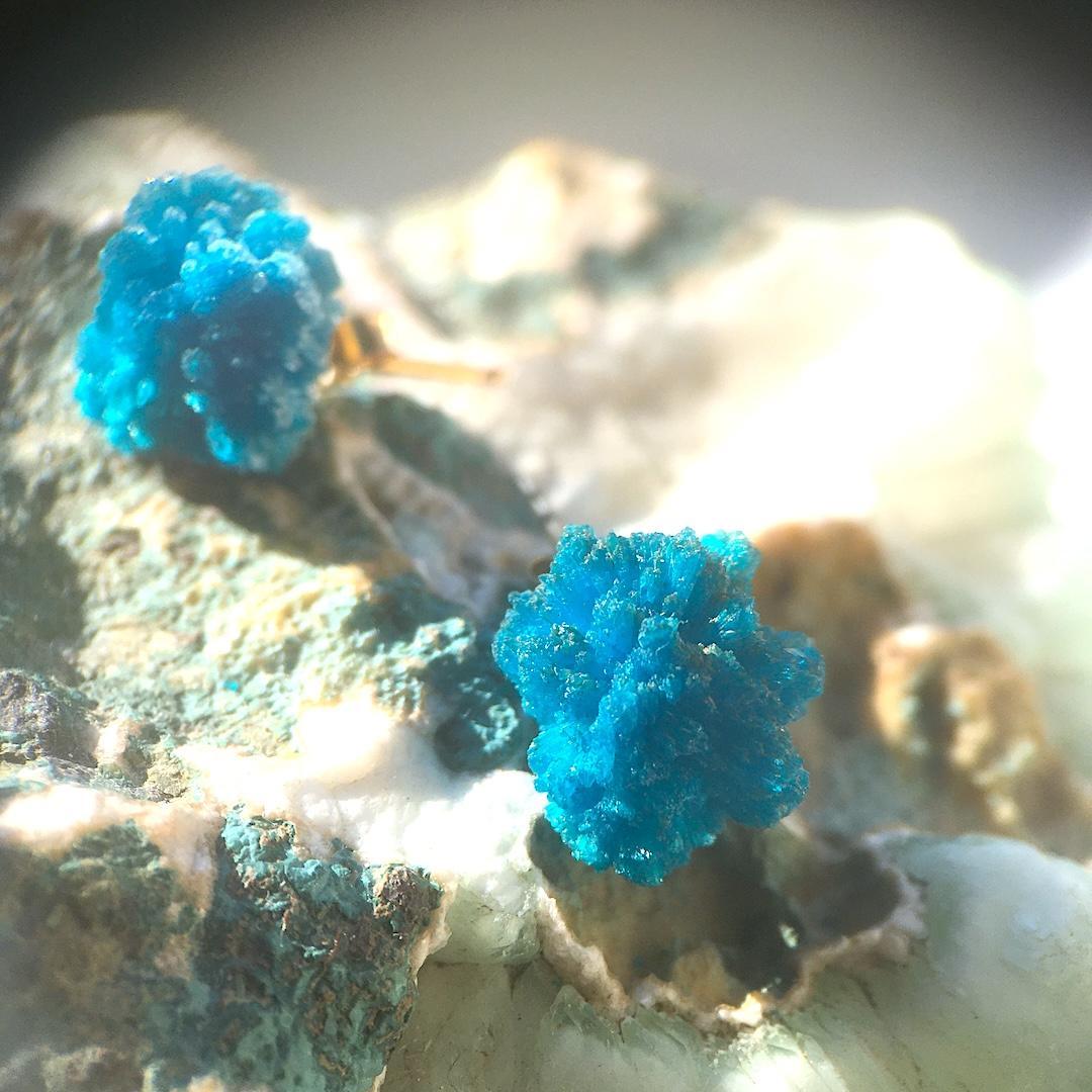 【14kgf】再販✦コバルトブルーの金平糖✦.·カバンサイト原石ピアス ⋆.·✦