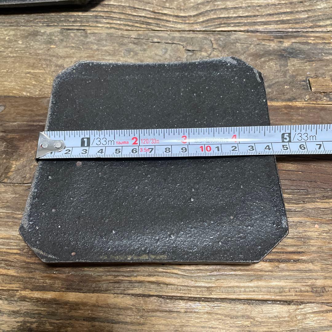 寺田昭洋　隅切プレート　黒　陶器