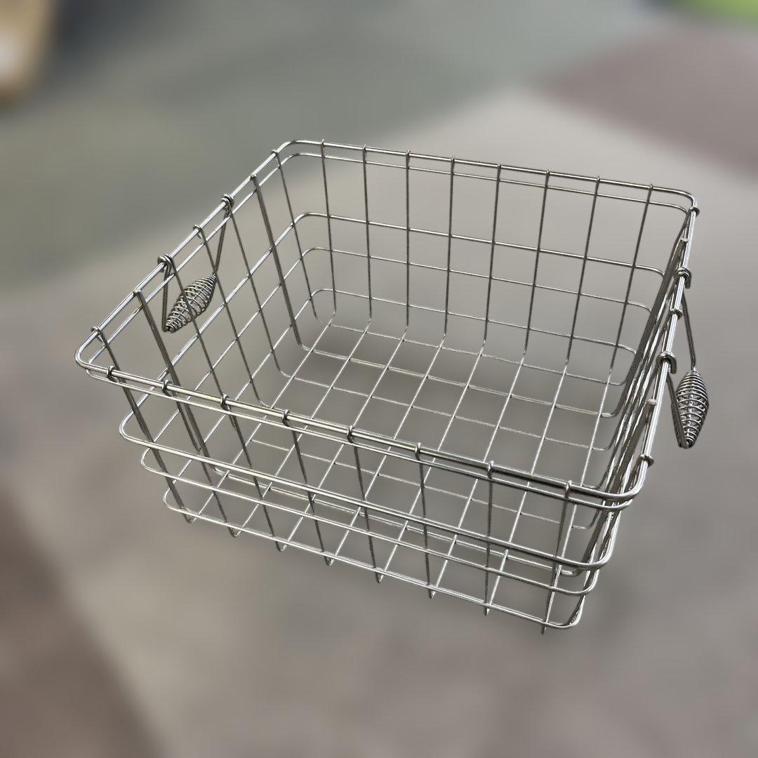 学校給食　業務用ステンレスカゴ　3セット【中古品】　レトロ