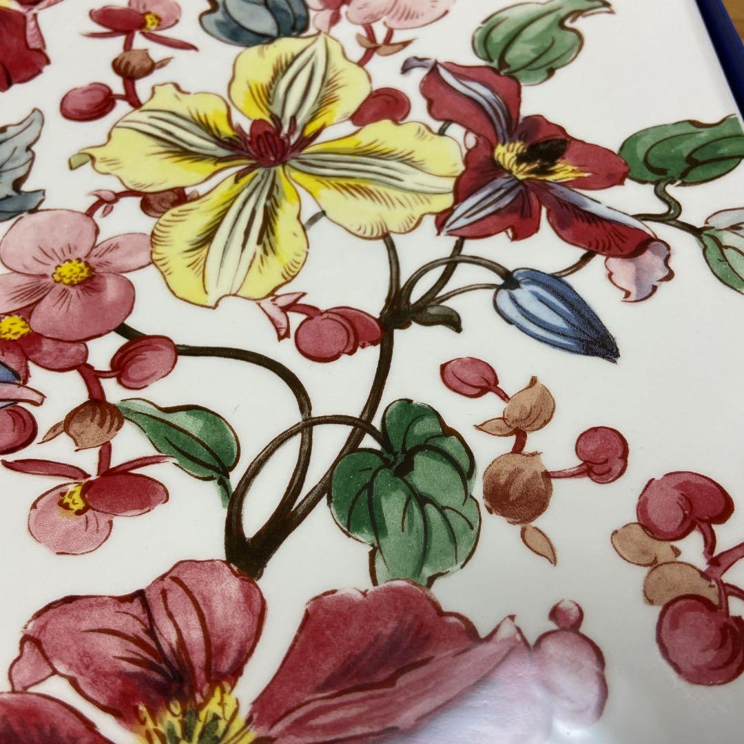 Gien Clémentines 花柄正方形皿