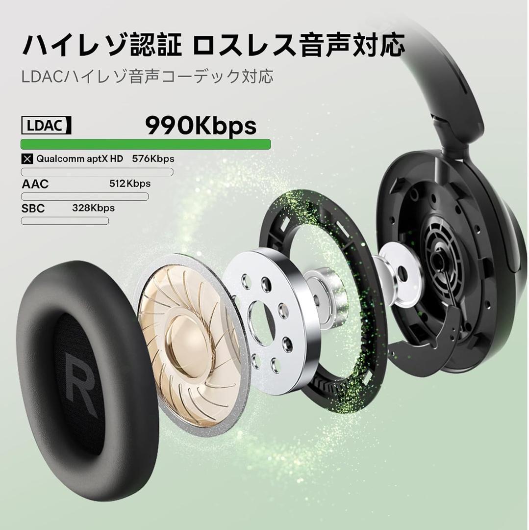 【新品】OneOdio Focus A6 ワイヤレスヘッドホン ANC LDAC