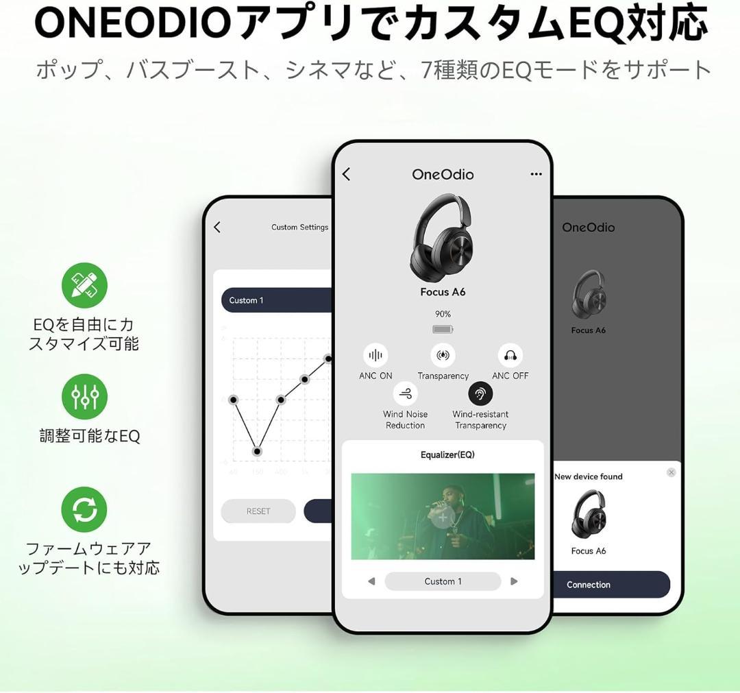 【新品】OneOdio Focus A6 ワイヤレスヘッドホン ANC LDAC