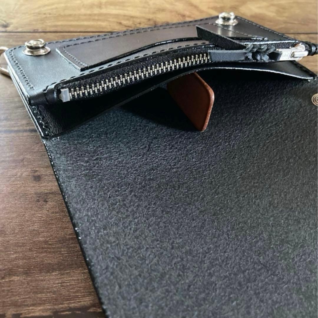 【鈴木紀善】ミドルトラッカーウォレット2層カスタム【お札を折らずに収納】