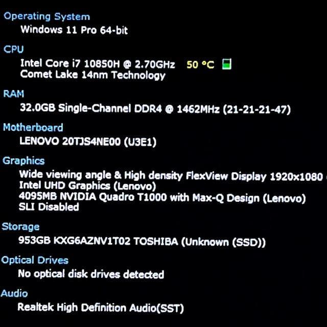 2021年製《プレミアムモバイルワークステーション》ThinkPad P1 G3
