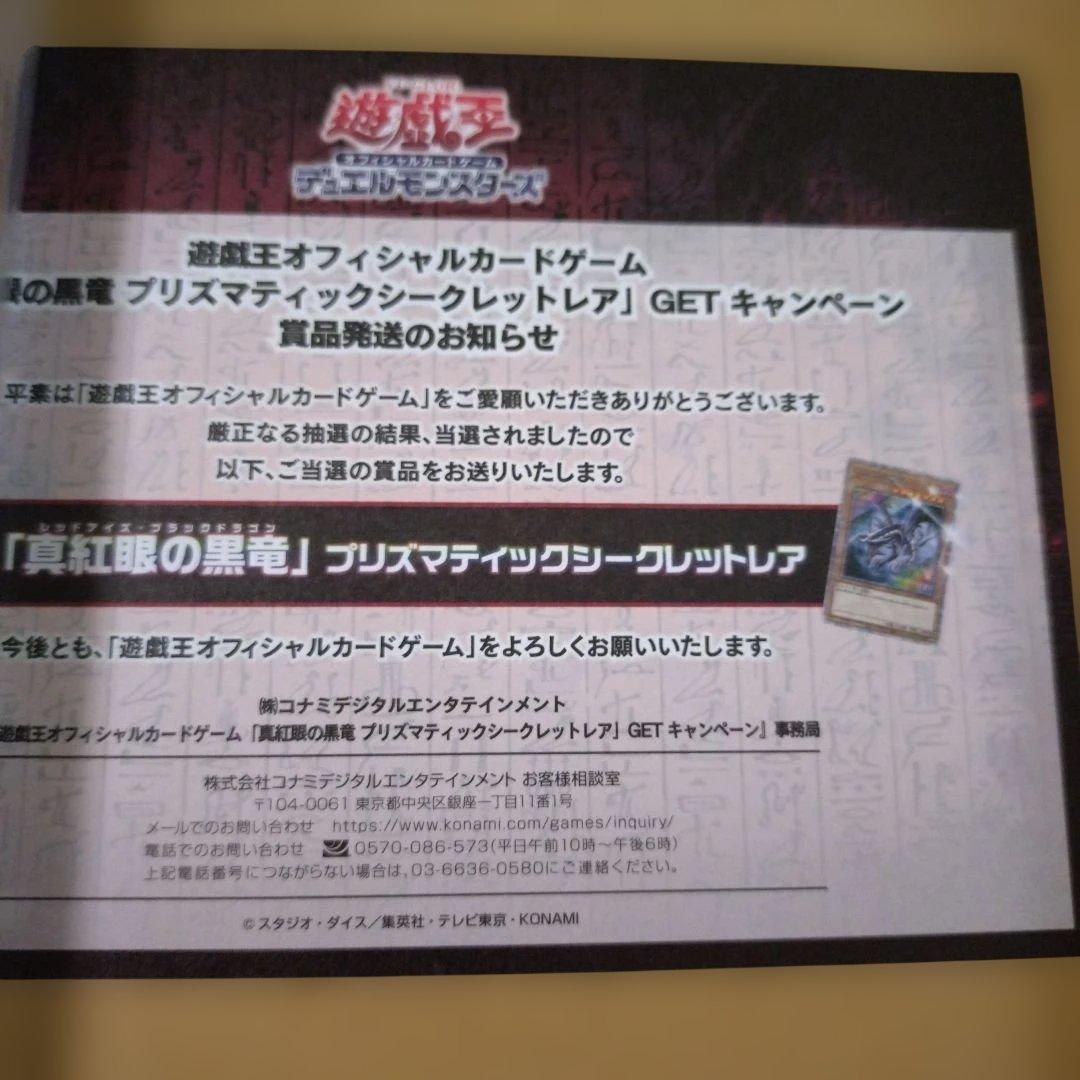 真紅眼の黒竜　遊戯王　プリズマ　シークレット　プロモ　3000枚　限定