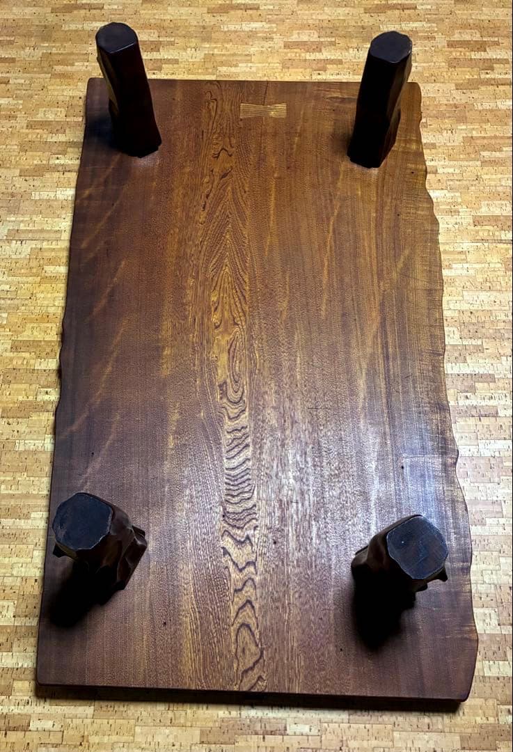 欅の一枚板　座卓　無垢　 ローテーブル　昭和レトロ