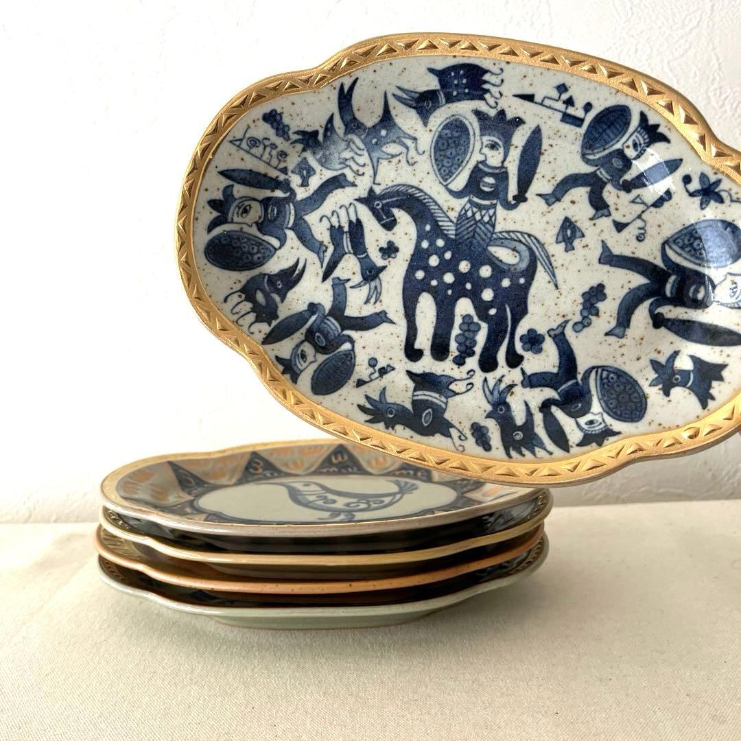 ○M85○エクレクティックカイカイ　オーバル皿【5枚】未使用　モダン