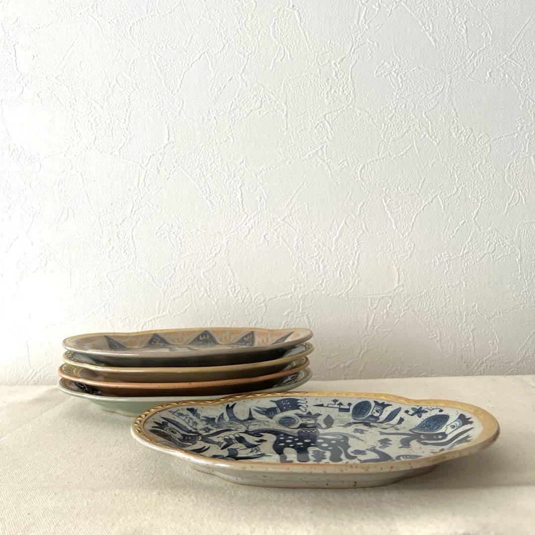 ○M85○エクレクティックカイカイ　オーバル皿【5枚】未使用　モダン