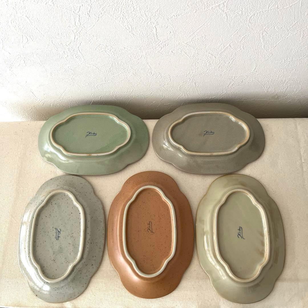 ○M85○エクレクティックカイカイ　オーバル皿【5枚】未使用　モダン