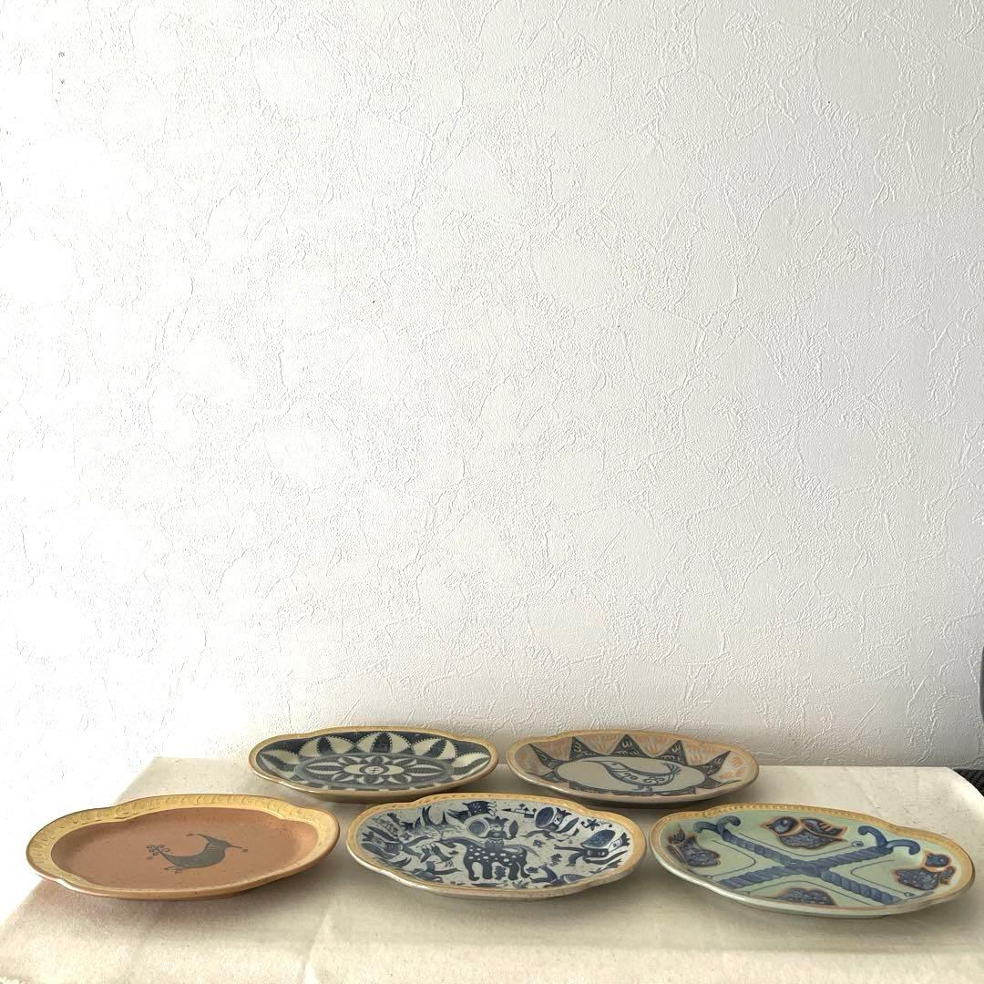 ○M85○エクレクティックカイカイ　オーバル皿【5枚】未使用　モダン