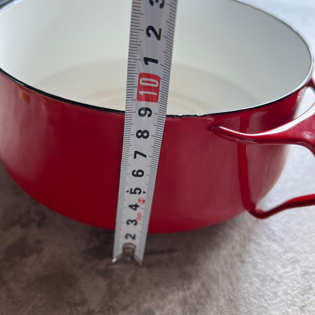 DANSK 赤 ホーロー鍋 蓋付き